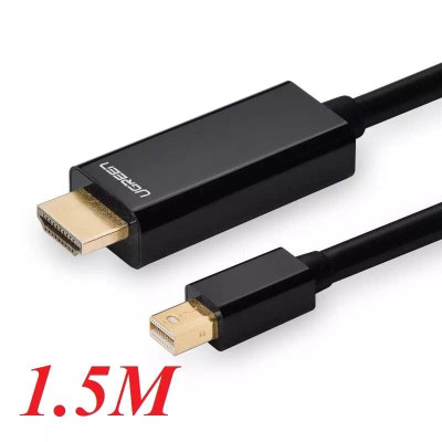 Ugreen UG10450MD101TK 1.5M màu Đen Cáp chuyển đổi Mini DP sang HDMI hỗ trợ phân phải 1080P - HÀNG CHÍNH HÃNG
