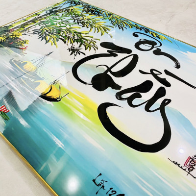 Tranh treo tường tráng gương tri ân thầy cô 5 tặng kèm đinh 3 chân