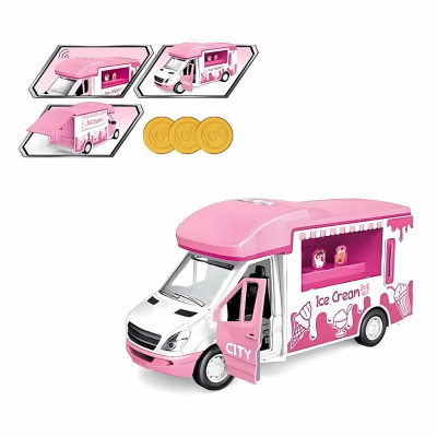 TOYSTAR - 666-01P Mô hình Xe bán kem, Xe ô tô đồ chơi cho bé