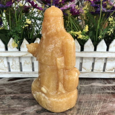 Tượng ông Quản Gia đá ngọc hoàng long - Cao 15 cm