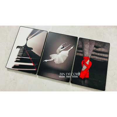 (ẢNH THẬT) Tranh treo tường âm nhạc và múa ba lê bộ 3 tấm trang trí decor kèm đinh