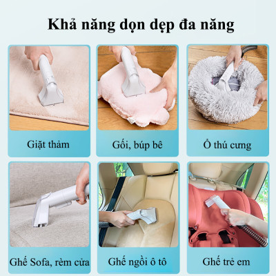 Máy hút bụi, giặt thảm ABG YLW6318, máy làm sạch bằng hơi nước, vệ sinh ghế sofa, đệm, rèm, vải thảm,... - Hàng chính hãng