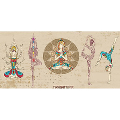 (HCM)Tranh dán tường 3d  trang trí decor phòng tập yoga 5 có sẵn keo dán( có in theo yêu cầu)