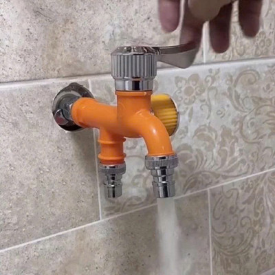 Vòi Nước 2 Đầu Ra Cao Cấp – Tiện Ích Cho Máy Giặt, Bồn Rửa, Sân Vườn