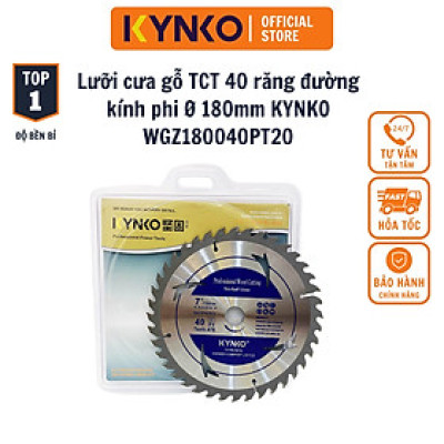 LƯỠI CƯA GỖ TCT 40 RĂNG đường kính phi Ø 180mm KYNKO WGZ180040PT20