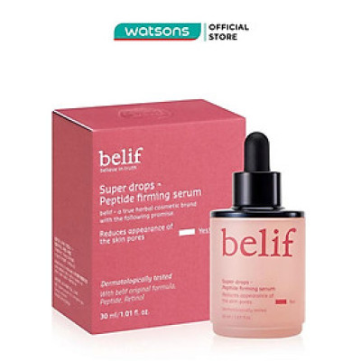 Tinh Chất Belif Tái Tạo Và Cải Thiện Nếp Nhăn Super Drops - Peptide Firming Serum 30ml