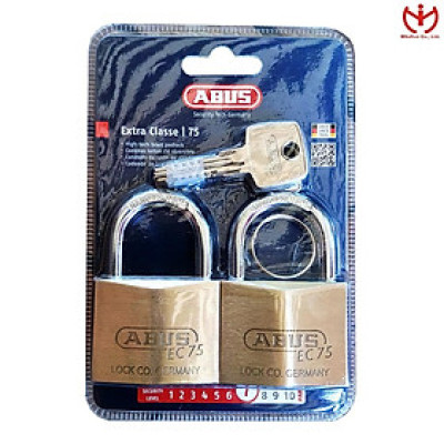 Bộ 2 ổ khóa ABUS 75/50 CT Thân Đồng 50mm dùng chung 5 chìa vi tính - MSOFT