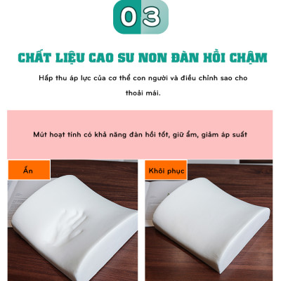 Gối tựa lưng văn phòng cao su non A kích thước 34 x 34 cm x 6/10cm