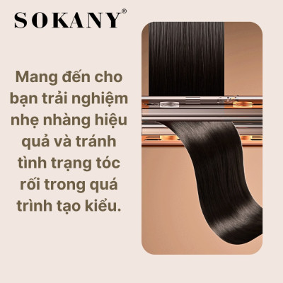 Máy duỗi ép là uốn tóc SOKANY SK-1920 công suất 45W, làm nóng nhanh, là tóc, ép tóc siêu thẳng - HÀNG CHÍNH HÃNG