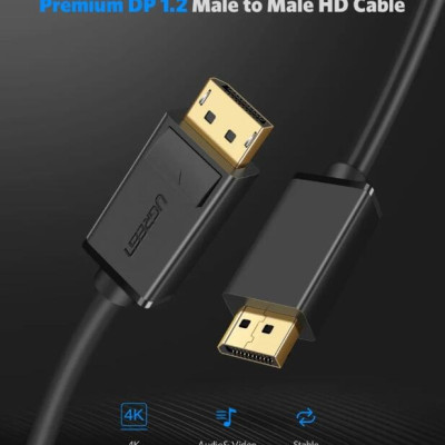 Ugreen UG10211DP102TK 2M Màu Đen Cáp 2 Đầu Displayport chuẩn V1.2 thuần đồng - HÀNG CHÍNH HÃNG