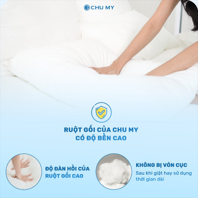 Gối khách sạn CHU MY, êm ái bồng bềnh, vỏ cotton tự nhiên cao cấp