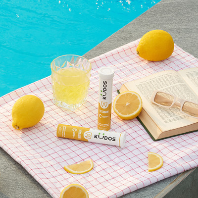 Combo Thực phẩm bảo vệ sức khỏe KUDOS BALANCE MAGNESIUM WITH B VITAMIN COMPLEX & D3 + KUDOS VITAMIN C 1000 MG (20v/tuýp)