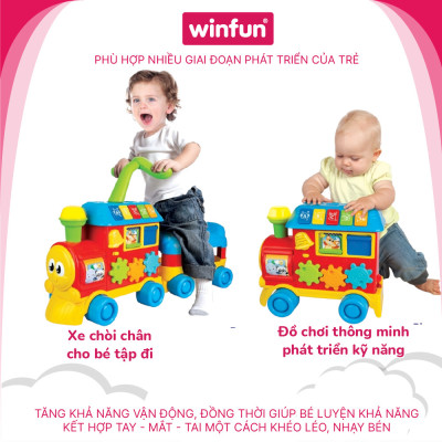 Xe tập đi trẻ em hình tàu hoả kết hợp xe chòi chân 2 trong 1 Winfun 0803