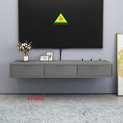 Kệ tivi treo tường bằng gỗ, kệ DVD treo tường KTV302A