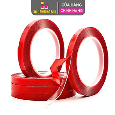 Băng Dính Đỏ 2 Mặt Tạo Fan Mi Volume, Độ Dính Cao, Đàn Hồi Tốt, Chịu Nhiệt Đến 150 Độ, Để Dán Mẫu Nail Cho Tiệm Làm Nail Nữ