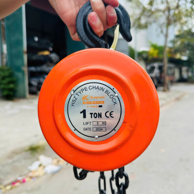 Pa lăng xích, Ba lăng xích kéo tay 1, 2, 3 tấn Kapusi Japan, xích dài 3m và 5m hợp kim thép cứng chắc