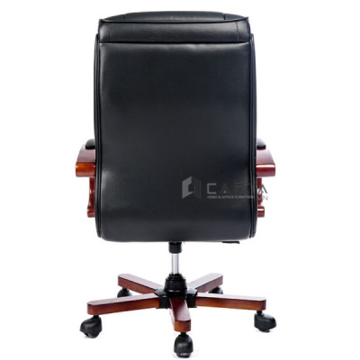 Ghế Giám đốc nhập khẩu tay ốp gỗ CD7112-P Nội thất Capta Nệm PU mềm tay tựa gỗ ốp nệm PU chân gỗ lõi thép Official chair hcm