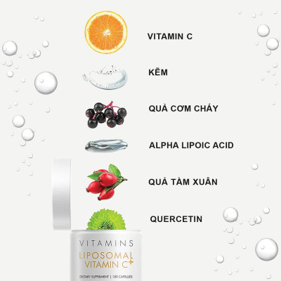 Viên Uống Vitamin C Chống Oxy Hóa, Tăng Cường Miễn Dịch Codeage Liposomal Vitamin C (180 Viên)