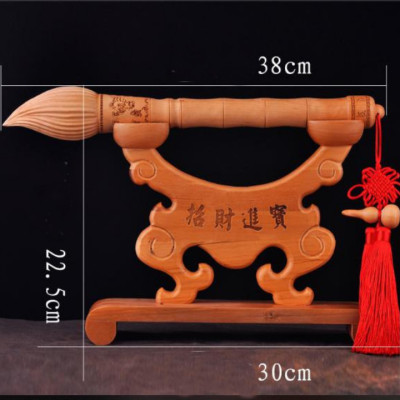 Bộ giá, bút Văn Xương gỗ đào - Vật phẩm phong thủy cầu sự nghiệp, thi cử, học vấn, công danh