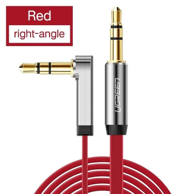 Ugreen UG10798AV119TK 1M Đỏ Cáp âm thanh 2 đầu 3.5mm dương chữ L dây dẹt - HÀNG CHÍNH HÃNG