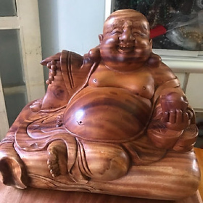 Tượng Phật Di Lặc Ngồi Gỗ Mỹ Nghệ đẹp kích thước Ngang 45cm Cao 36cm sâu 28cm Anh Chị Trưng Bày Phòng Khách ở Nhà , công ty, cửa hàng tốt mặt di lặc vui vẻ làm ăn phát đạt ạ