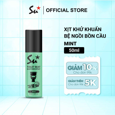 Combo Xịt khử khuẩn bệ ngồi bồn cầu Su Star, loại bỏ 99.999% vi khuẩn trong 10 giây 50ml