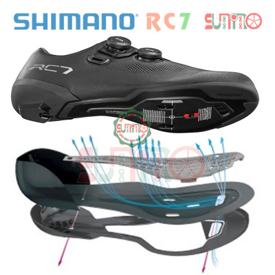 Giày can xe đạp road SHIMANO RC703 đen fullbox chính hãng