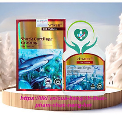 Viên uống dưỡng khớp Vitatree Shark cartilage 1000mg, hộp 100v, nhập khẩu Úc