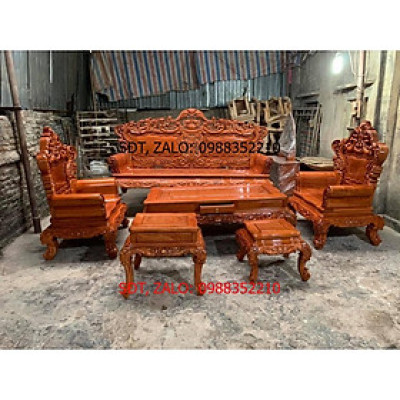 Bộ bàn ghế hoàng gia luxury gỗ hương đá mẫu mới 2022