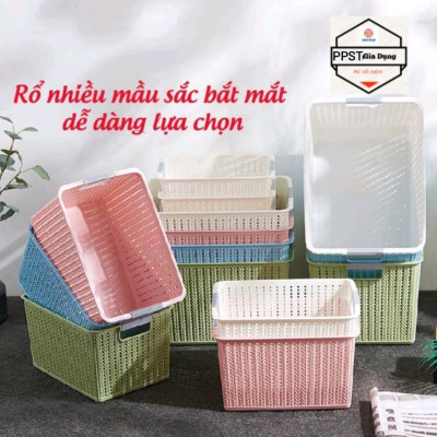 Rổ đan mây đựng đồ đa năng 3 size , Giỏ đan đựng quần áo (3415)