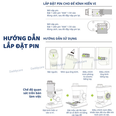 Kính hiển vi mini bỏ túi Mideer Exploring With Microscope, đồ chơi khoa học cho bé 7,8,9,10 tuổi