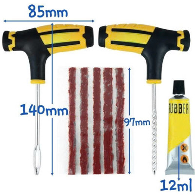 Bộ Dụng Cụ Vá Lốp Xe Không Săm Khẩn Cấp Cho Ô Tô, Xe Máy – Vá Lụi, Vá Rút Nhanh Gọn Tại Nhà Hoặc Dọc Đường