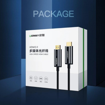 Ugreen UG50717HD132TK 10M màu Đen Cáp tín hiệu HDMI chuẩn 2.0 sợi quang cao cấp - HÀNG CHÍNH HÃNG