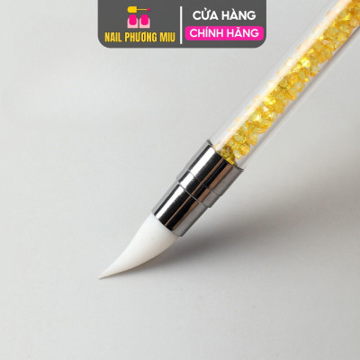 Bộ 5 Bút Cọ Silicon 2 Đầu Cán Đá Sang Trọng Nhiều Màu, Dễ Sử Dụng, Nặn Hoa Và Dặm Foi Chuyên Nghiệp, Làm Nail Tiện Lợi