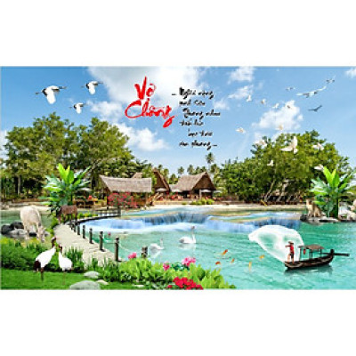 Tranh Dán Tường 3D Thư Pháp - Có Sẵn Keo - TST001