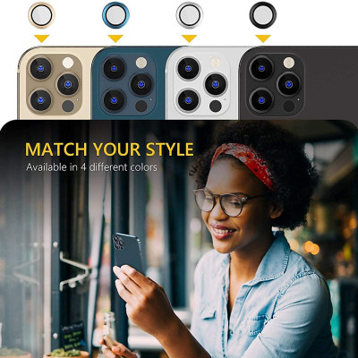 Bộ dán kính cường lực bảo vệ Camera dành cho iPhone 15 Pro / 15ProMax Guard Lens Ring mang lại khả năng chụp hình sắc nét full HD (độ cứng 9H, chống trầy, chống chụi & vân tay, bảo vệ toàn diện) - hàng nhập khẩu