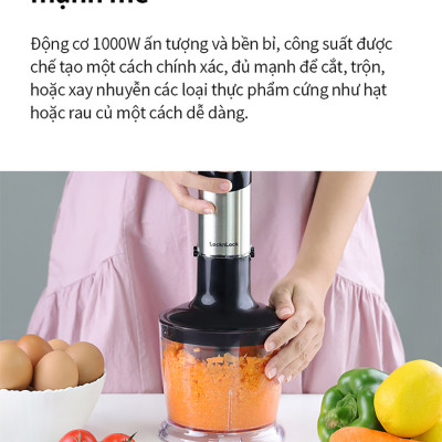 Máy xay cầm tay LocknLock - Hand Blender EJM559BLK (1000W) - Màu đen - Hàng chính hãng