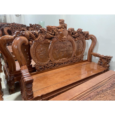 Bộ bàn ghế cao cấp phượng gỗ hương đá