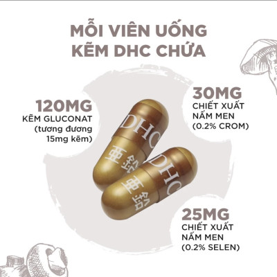 Viên uống bổ sung kẽm DHC ZinC Nhật Bản 15 - 30 ngày