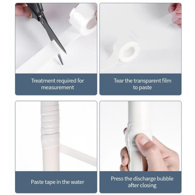 2.5cmx1m Băng Keo Vá Ống Nước Silicon Chịu Nhiệt Nóng Lạnh, Chống Thấm Nước MÀU TRẮNG