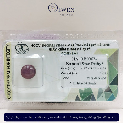 Viên đá Ruby sao thiên nhiên_HA-RB00074