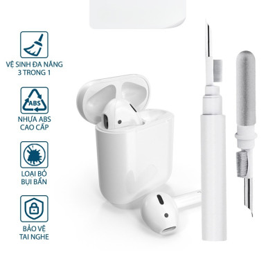 Bút Vệ Sinh Tai Nghe Bluetooth 3 Trong 1 Cao Cấp MIFAN - Làm sạch bụi bẩn trong hộp đựng, loa, cổng sạc, điện thoại - Hàng Nhập Khẩu