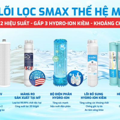 Máy lọc nước Hydro-ion kiềm 12 lõi Karofi S68, Điện phân trực tiếp, Giao trước lắp sau miễn phí, Bảo hành 36 tháng - Hàng chính hãng