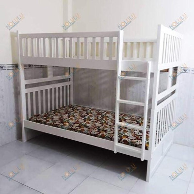 Giường Tầng BÌNH LONG Có Hộc Kéo (1m2)-Trắng