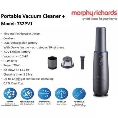 Máy Hút Bụi Cầm Tay Không Dây Morphy Richards MR3936 70W, Lực Hút Lớn 5500Pa - HÀNG NHẬP KHẨU