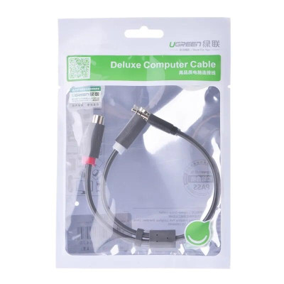 Ugreen UG10547AV109TK 25CM màu Đen Cáp âm thanh 2 đầu Bông sen âm sang 3.5mm dương - HÀNG CHÍNH HÃNG