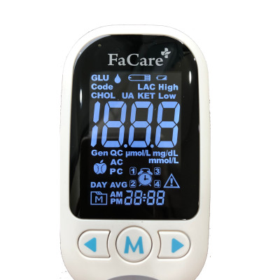 Máy đo Đường huyết, Mỡ máu, Axit Uric 5 trong 1 FaCare FC-M168 (TD-4216) Bluetooth