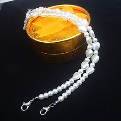 Dây đeo áo ngực dây áo bra dây áo nịt ngực mix trái tim và hạt châu nhân tạo độc đáo