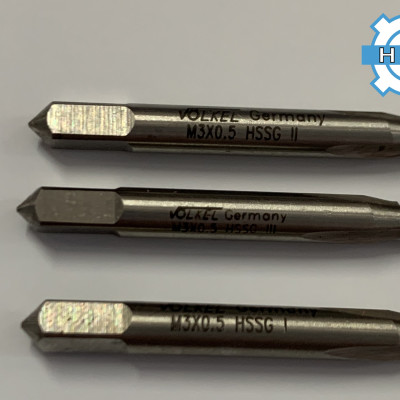 Bộ 3 mũi taro tay Volkel M 3 - M 12  loại thẳng