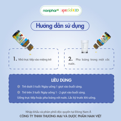 Special Kid Vitamines D3 et K2 - Hỗ trợ tăng cường hấp thu calci giảm triệu chứng còi xương, tăng chiều cao cho trẻ - 10ml